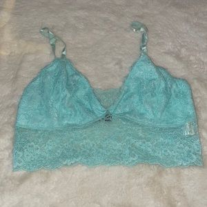 Megan blue lace bralette top